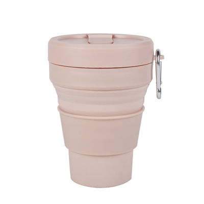 tazza da caffè pieghevole portatile del silicone 16oz con il coperchio e le paglie