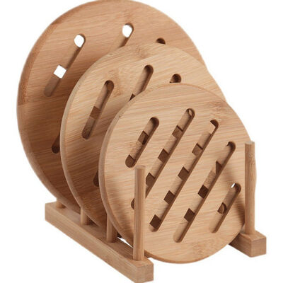 Cuscinetti caldi di legno di bambù naturale di treppiedi della cucina termoresistenti