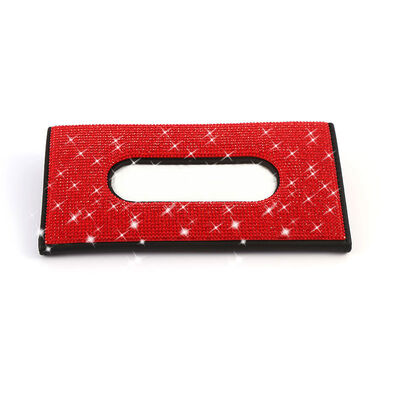 Supporto di cuoio del tovagliolo della scatola del tessuto della visiera dell'automobile dell'unità di elaborazione del diamante per l'automobile