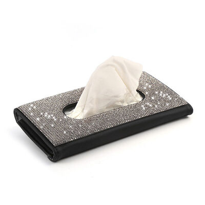 Supporto di cuoio del tovagliolo della scatola del tessuto della visiera dell'automobile dell'unità di elaborazione del diamante per l'automobile