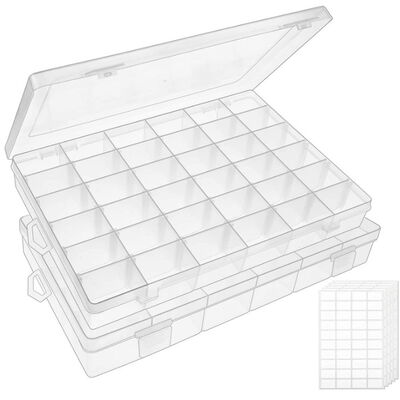 Chiari gioielli di plastica di Box For Storage dell'organizzatore di 36 griglie