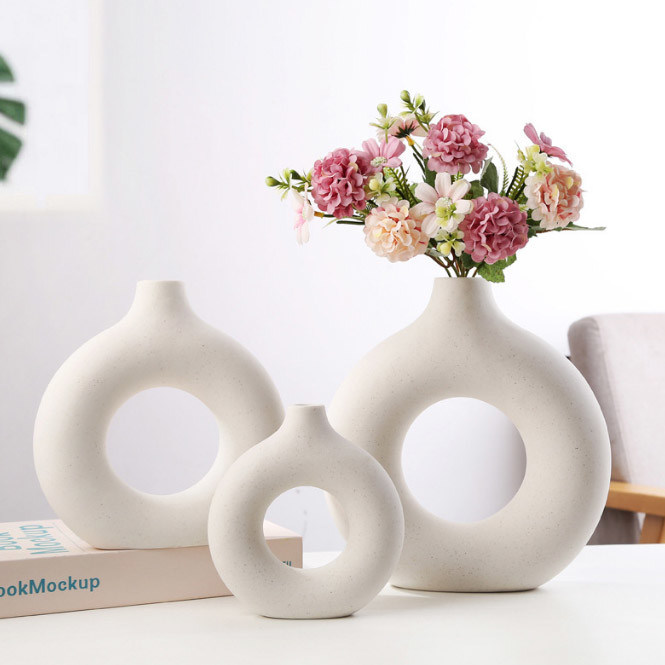 Vaso ceramico del fiore nordico moderno decorativo domestico per il salone domestico