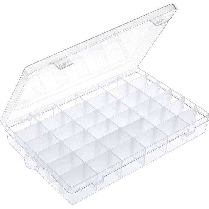 Chiari gioielli di plastica di Box For Storage dell'organizzatore di 36 griglie
