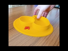 Non Slip Yellow Duck Silicone Divided Plate Toddler Plates