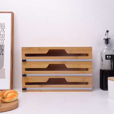 Cassetto 2 della cucina in 1 erogatore di bambù dell'involucro di plastica con la taglierina