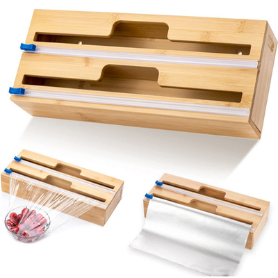 Cassetto 2 della cucina in 1 erogatore di bambù dell'involucro di plastica con la taglierina