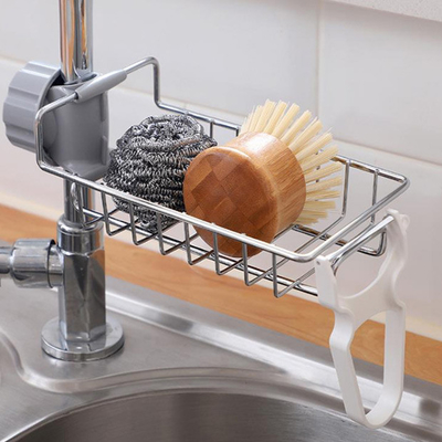 Supporto Grey Modern della spugna del rubinetto della cucina di acciaio inossidabile