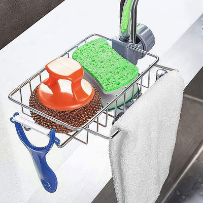 Supporto Grey Modern della spugna del rubinetto della cucina di acciaio inossidabile