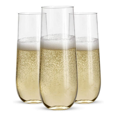 9 Oz Champagne Glasses Clear Plastic Unbreakable di plastica