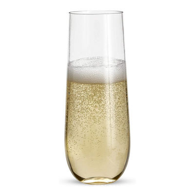 9 Oz Champagne Glasses Clear Plastic Unbreakable di plastica