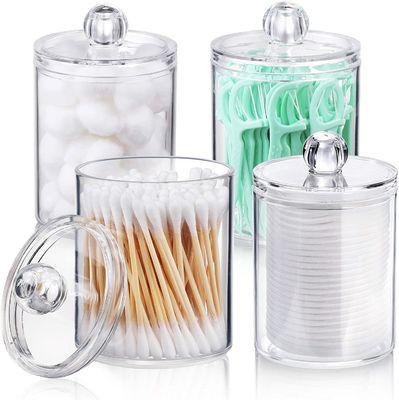 Chiaro erogatore di plastica del supporto del tampone di cotone per il bagno