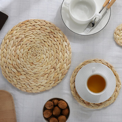Stuoie di posto di Hyacinth Round Braided Rattan Woven dell'acqua 25cm