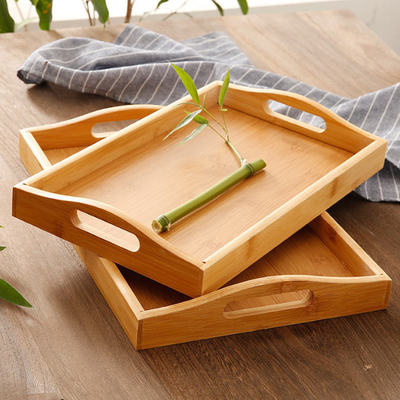 Tavolino da salotto di legno Tray With Handles servente di bambù di cibo