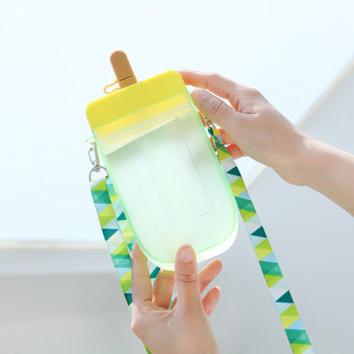 bottiglia di acqua sveglia di plastica 300ml multicolore con paglia
