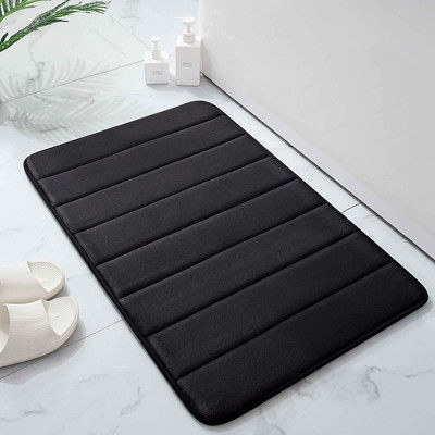 Tappetini da bagno in gomma nera morbida in memory foam assorbente antiscivolo