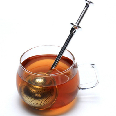 Infusori per palline da tè in acciaio inossidabile Manico lungo per spezie da tè in foglia
