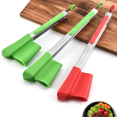 Clip in silicone per spatola per barbecue per insalata in acciaio inossidabile 2 in 1