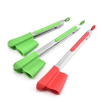 Clip in silicone per spatola per barbecue per insalata in acciaio inossidabile 2 in 1