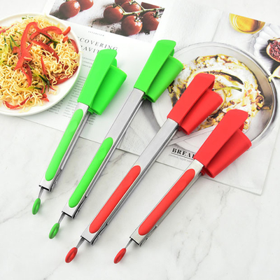 Clip in silicone per spatola per barbecue per insalata in acciaio inossidabile 2 in 1