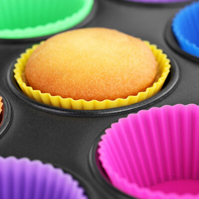 Stampi per torte antiaderenti Fodere per cupcake in silicone riutilizzabili