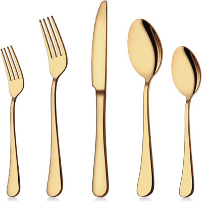 Posate Utensili da cucina Gold Set di posate in acciaio inossidabile