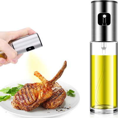 Spruzzatore di olio d'oliva da 100 ml con tappo in acciaio inossidabile