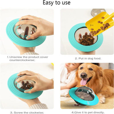 Pianeta di plastica blu giallo Toy Ball Dog Flying Saucer dell'animale domestico