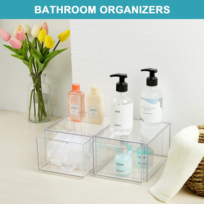 Silos di immagazzinamento di Storage Drawers Plastic dell'organizzatore di trucco di 2 pacchetti accatastabili
