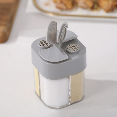 Portatile all'aperto di condimento del barattolo del contenitore trasparente di spezia della polvere del pepe di quattro griglie