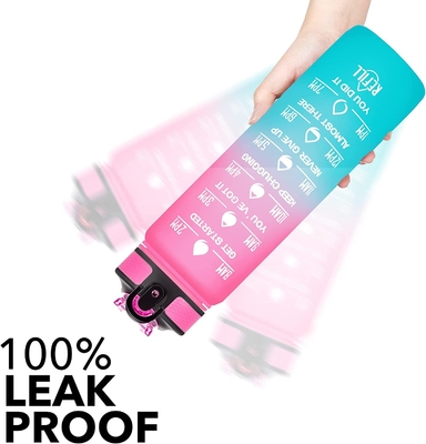 32 bottiglie di acqua a perfetta tenuta multicolori di Oz motivazionali con l'indicatore di tempo