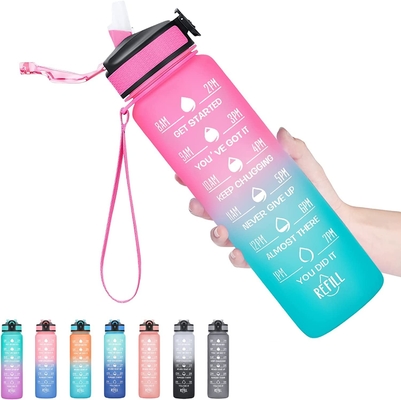 32 bottiglie di acqua a perfetta tenuta multicolori di Oz motivazionali con l'indicatore di tempo
