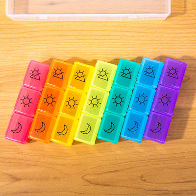 Scatola a prova d'umidità portatile della pillola da 7 giorni con i grandi compartimenti