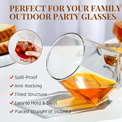 Vino Stemless Crystal Diamond Shape Wine Glass Cups di vetro trasparente