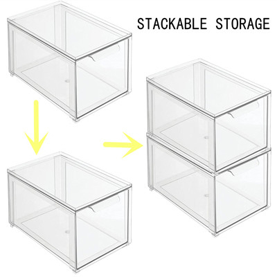Organizzatore di plastica accatastabile Drawers With Lid di trucco multifunzionale chiaro