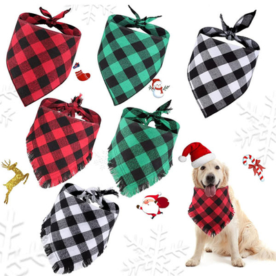 Piccolo cotone di media grandezza 100% della bandana del cane del plaid della Buffalo dei cuccioli dei cani
