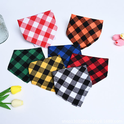 Piccolo cotone di media grandezza 100% della bandana del cane del plaid della Buffalo dei cuccioli dei cani