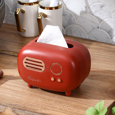 Retro materiale radiofonico d'annata da tavolino di Tissue Box Plastic del modello
