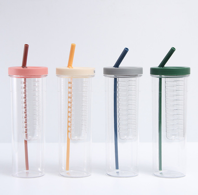 Tazze di plastica del caffè espresso dell'OEM 700ml con Straw And Lid