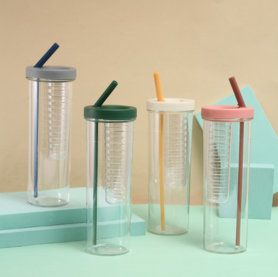 Tazze di plastica del caffè espresso dell'OEM 700ml con Straw And Lid