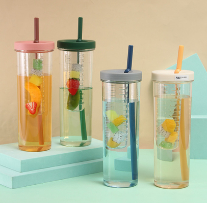 Tazze di plastica del caffè espresso dell'OEM 700ml con Straw And Lid