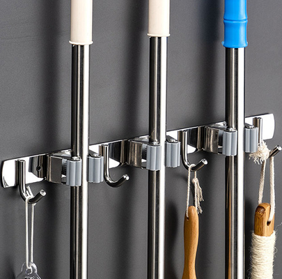 zazzera di acciaio inossidabile del supporto della parete di 60cm ed organizzatore del supporto della scopa