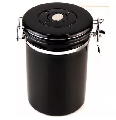 scatola metallica essenziale di Tools Coffee Airtight di barista di acciaio inossidabile 500g con la valvola ed il cucchiaio di CO2
