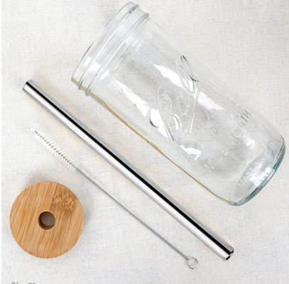 tazze riutilizzabili dei bicchieri del barattolo di Mason Mouth Smoothie Cups Mason delle tazze di tè della bolla 500ml ampie