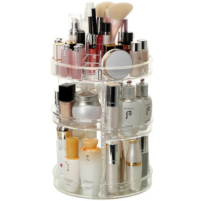 360 gradi acrilico regolabile che girano la fila cosmetica dell'organizzatore 4