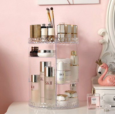 360 gradi acrilico regolabile che girano la fila cosmetica dell'organizzatore 4