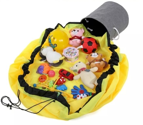 Gioco Mat Drawstring Toy Storage Bag dei contenitori di stoccaggio della famiglia dei bambini su misura
