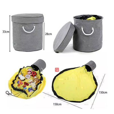 Gioco Mat Drawstring Toy Storage Bag dei contenitori di stoccaggio della famiglia dei bambini su misura