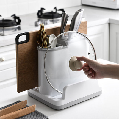 Scaffale multifunzionale di plastica di stoccaggio del coltello e del cucchiaio delle stoviglie della cucina