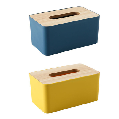 Scatola di bambù di legno del tessuto dei contenitori di stoccaggio rettangolari smontabili della famiglia