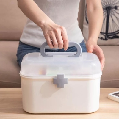 Organizzatore portatile della scatola del pronto soccorso della plastica dei contenitori di stoccaggio della famiglia